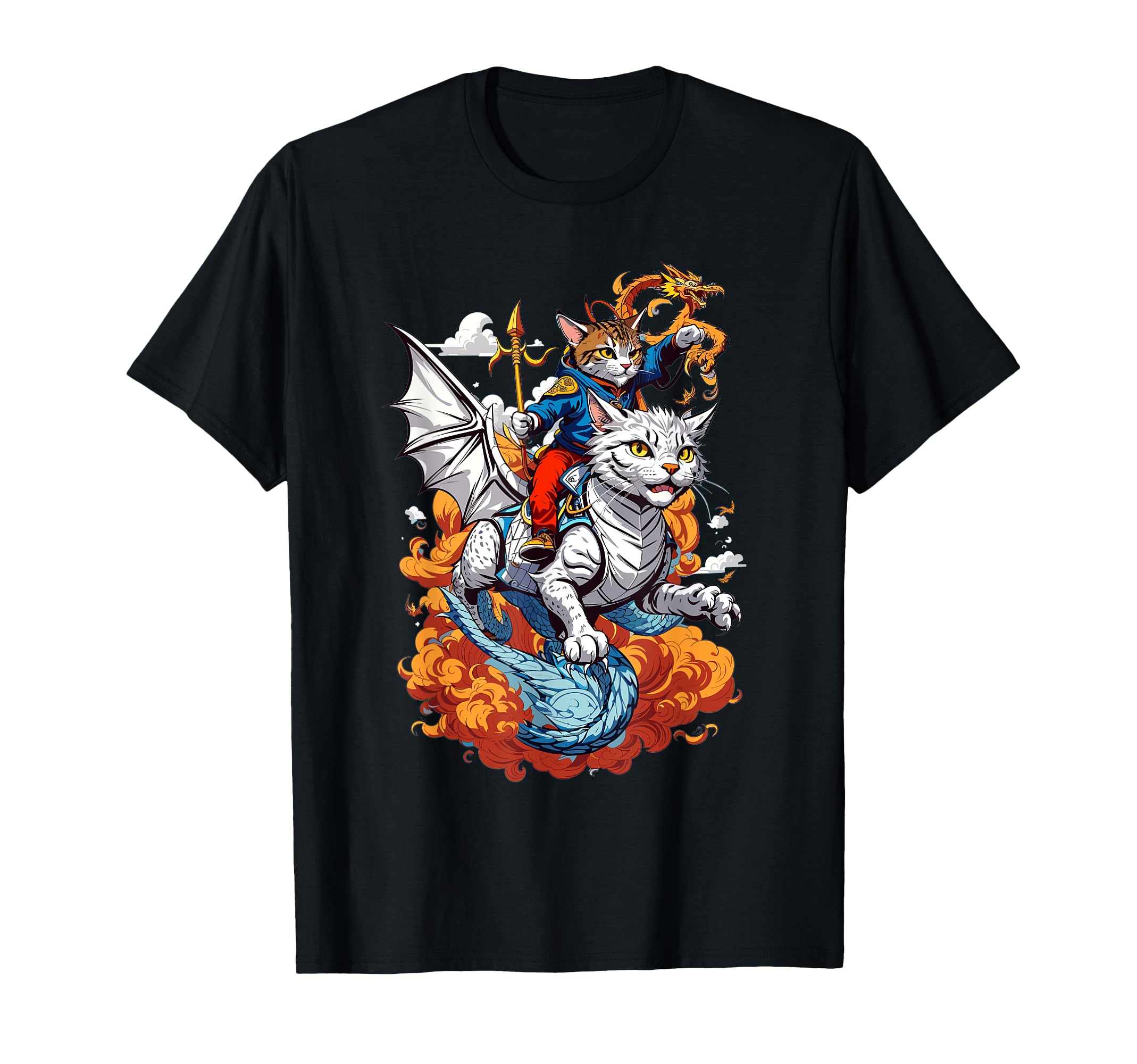 BEENTRILL■X ARKADDITION Cat artwork T-Shirt■送料込 Amazon.com: Cat Riding A Dragon Cat Into Battle Graphic T